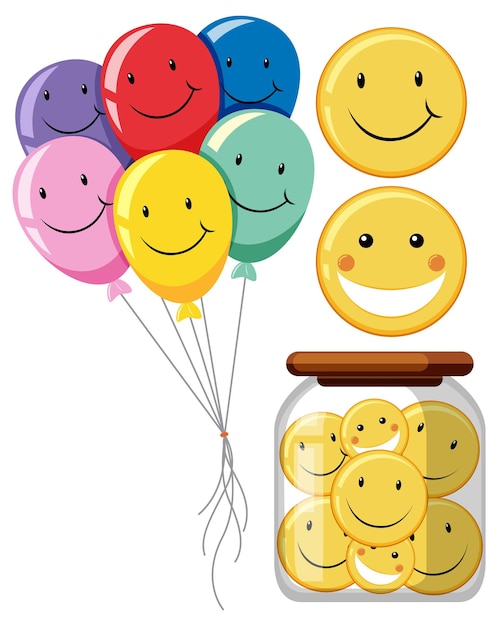 Smiley-Emoji mit unterschiedlichem Objekt