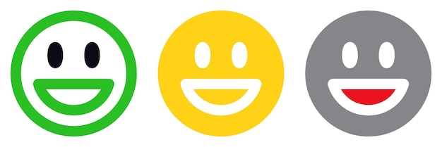 Vektor smiley-face-emojis-symbolen-satz