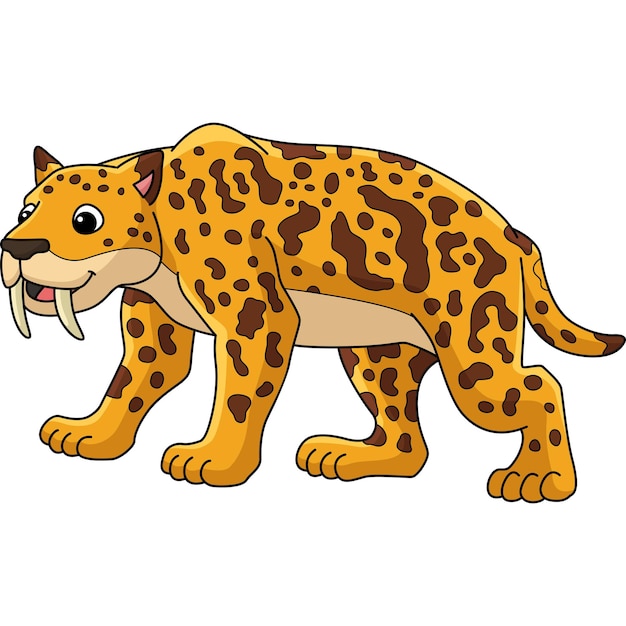 Vektor smilodon tier cartoon farbige clipart