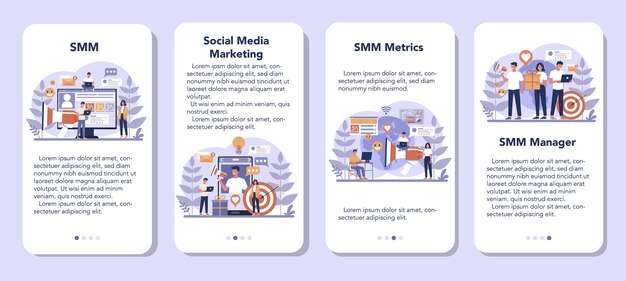 SMM Social Media Marketing Banner für mobile Anwendungen