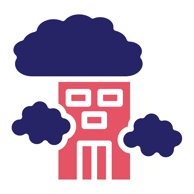 Smog-vektor-ikonen-illustration des ikonensets für naturkatastrophen