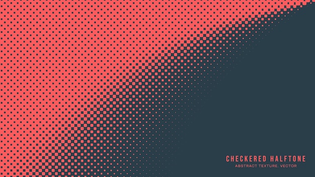 Smooth bend border vector checkered halftone pattern red blue abstract background checkered rounded square dots subtile textur pop art design half ton contrast graphic minimalist art wide wallpaper