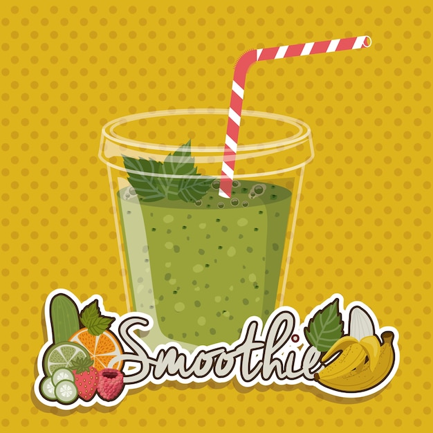 Smoothie design über spitzem hintergrund