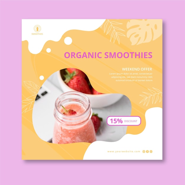 Smoothies bar square flyer vorlage