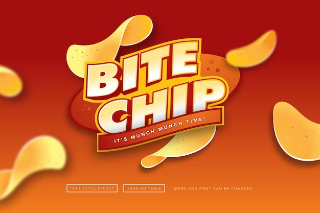 Snack bite chip textstileffekt editierbar