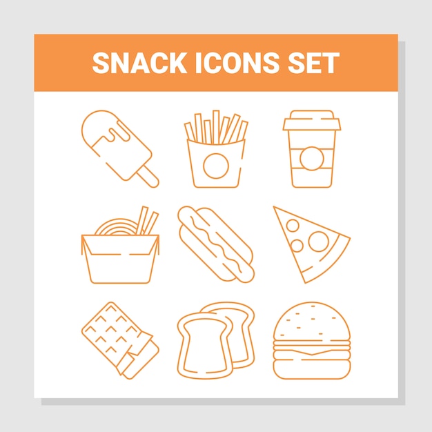 Vektor snack icons set