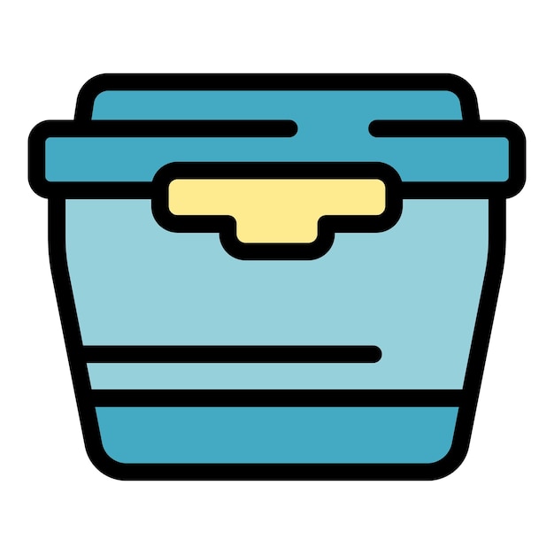 Snack-symbol-umrissvektor lunchbox schulkind in farbe flach