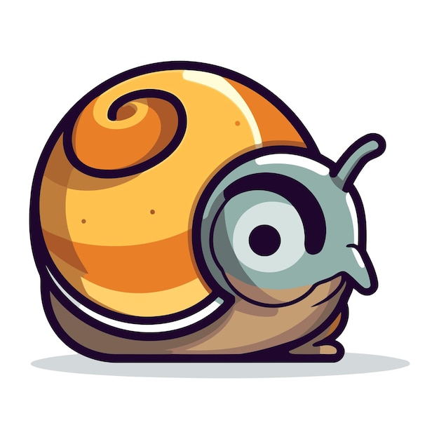 Snail cartoon maskot charakter vektorillustration isoliert auf weißem