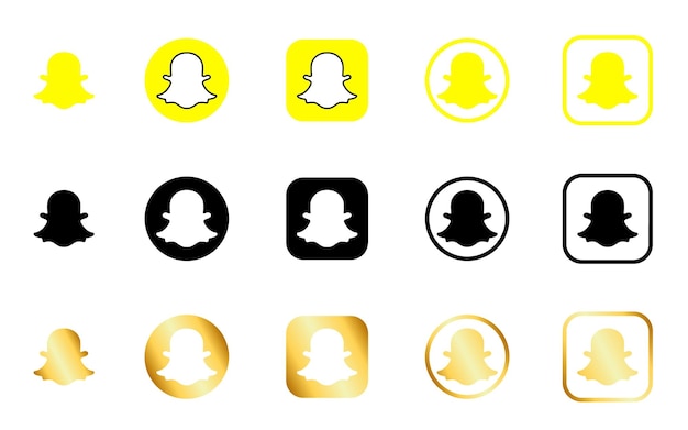 Vektor snapchat-symbolpaket für soziale medien