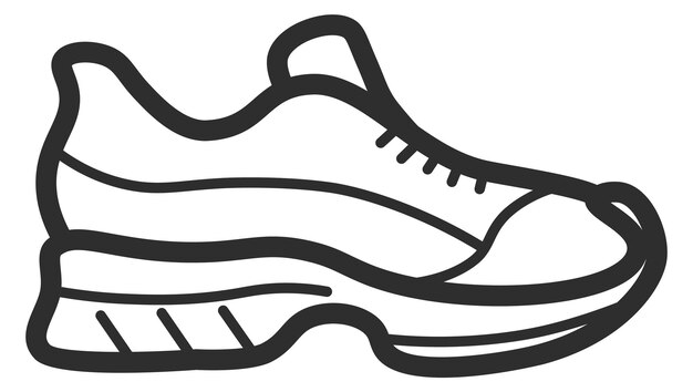 Vektor sneaker-liniensymbol freizeitschuhe sportausrüstung