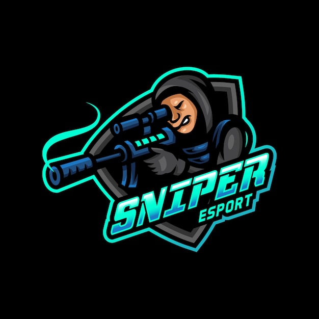 Sniper maskottchen logo esport gaming