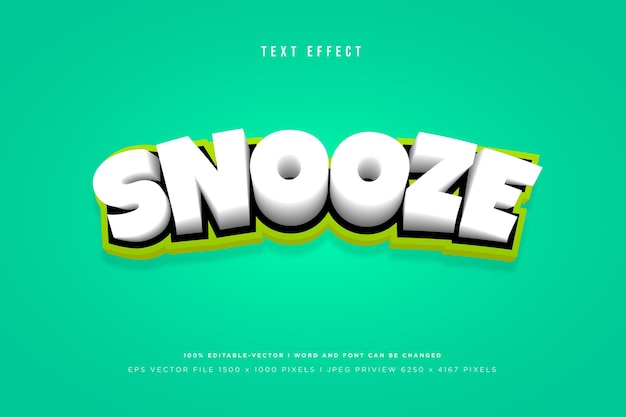 Snooze 3D-Texteffektvorlage