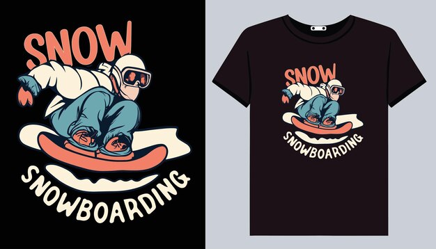 Vektor snowboard-t-shirt-design-illustration