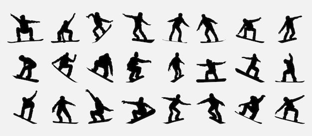 Snowboarder-vektorsilhouetten