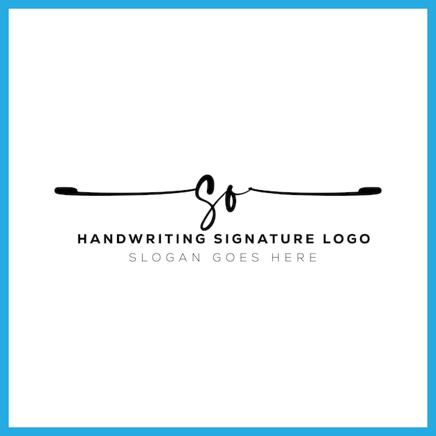 Vektor so handschrift unterschrift logo design so brief immobilien schönheit fotografie brief logo