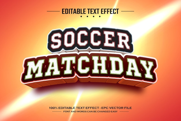 Soccer Matchday 3D bearbeitbare Texteffektvorlage