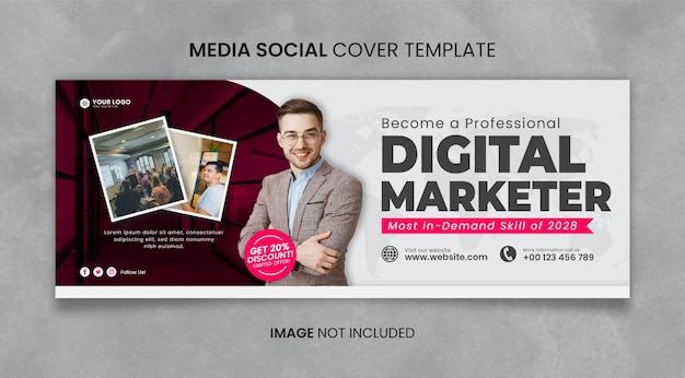 Social-cover-vorlage für medien der digital marketer-klasse