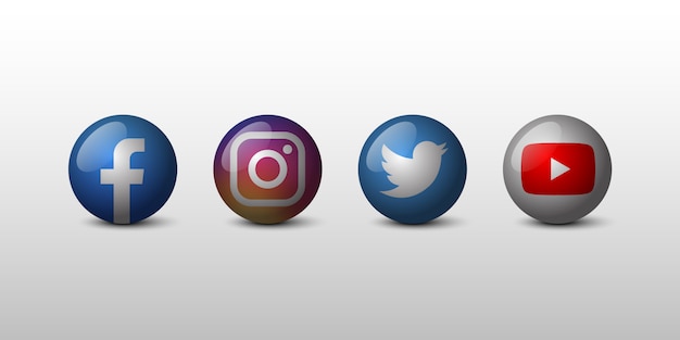 Social Media 3D Icon Set
