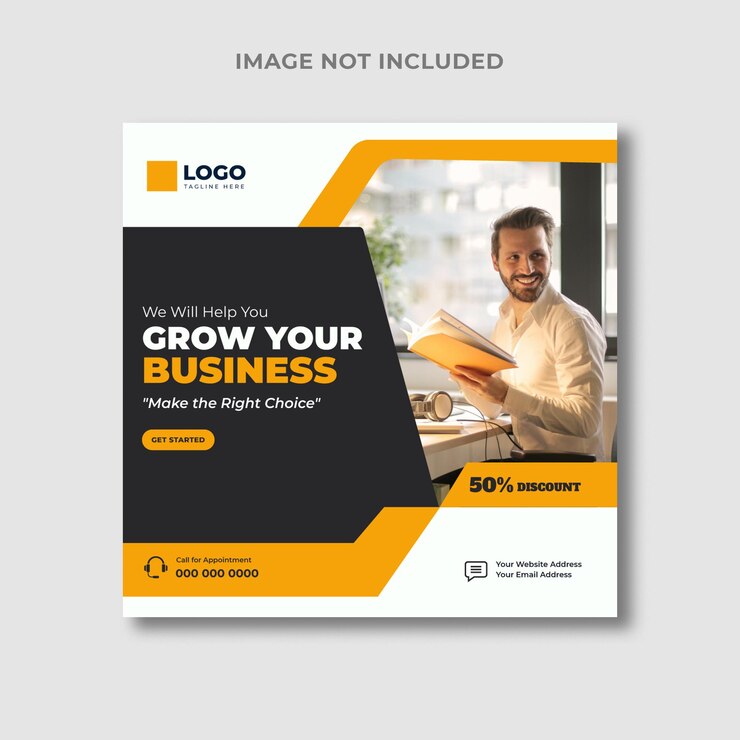 Social-Media-Agentur Social Media Post und Web-Banner-Vorlage