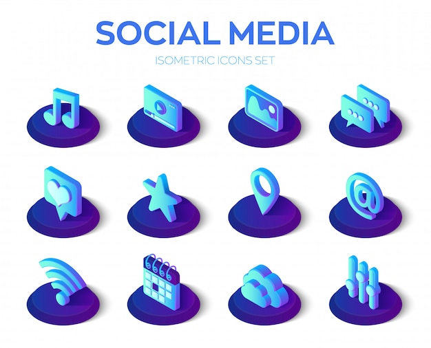 Social Media Apps Icons gesetzt