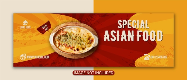 Vektor social media asian food restaurant food cover design