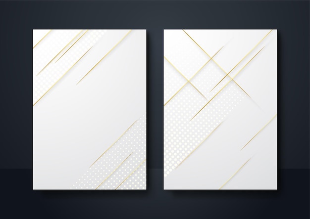 Social-media-banner-hintergrund weißes gold. abstrakte dekoration, goldene linien, halbtonverläufe, 3d-vektor-illustration. wave-cover-vorlage, geometrische formen, modernes minimalistisches banner