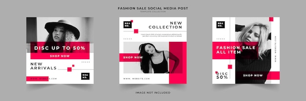 Social-media-beitrag zum modeverkauf