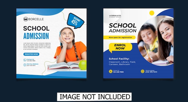 Social-media-beitrag zur schulbildung zurück zur web-banner-vorlage der schule