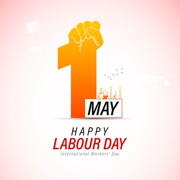 Social-media-beitragsdesign zum tag der arbeit oder happy labor day und 1. mai internationaler tag der arbeit