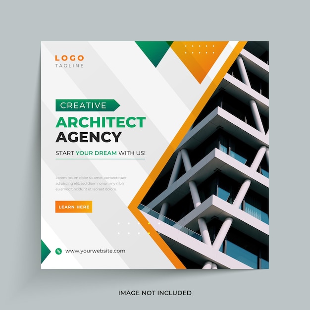 Social-Media-Beitragsvorlage für eine Corporate Architect-Agentur