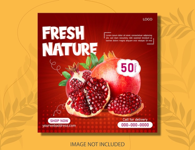 Social-media-beitragsvorlage von fresh nature