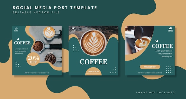 Social-Media-Beitragsvorlagenpaket für Cafés
