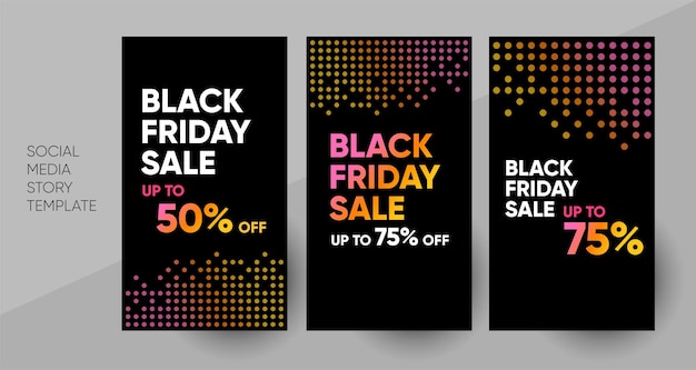 Social Media Black Friday Promo-Story oder Post-Vorlage, editierbare Social-Media-Vorlage.