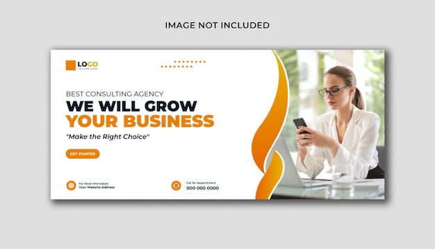 Social-Media-Cover und Web-Banner-Vorlage einer Agentur für digitales Marketing