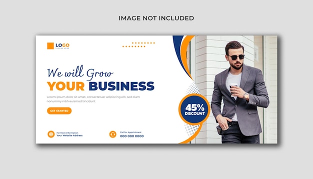 Social-Media-Cover und Web-Banner-Vorlage einer Agentur für digitales Marketing