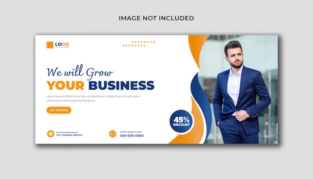 Social-Media-Cover und Web-Banner-Vorlage einer Agentur für digitales Marketing