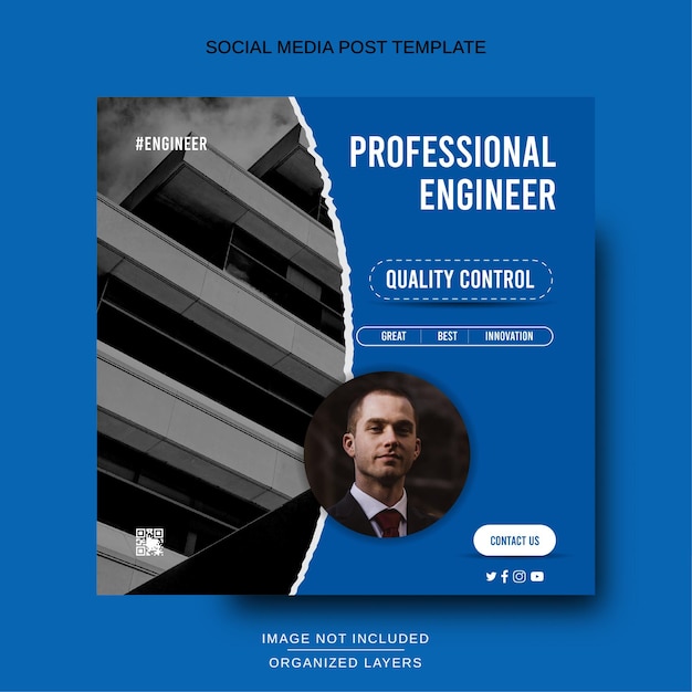 Social media design für posts von professional engineers