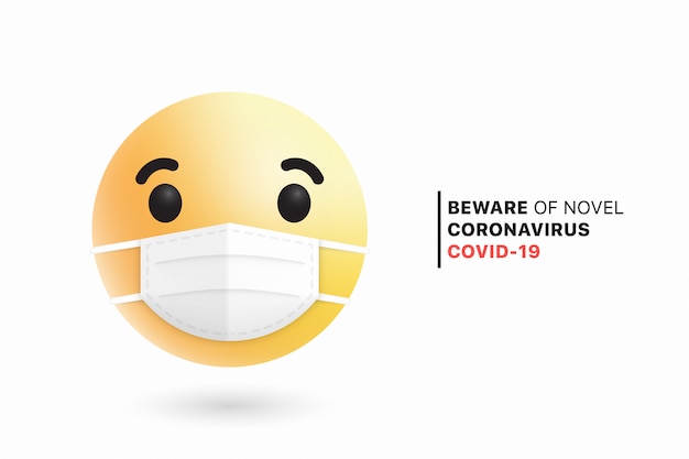 Social media emoji medical face chirurgische maske