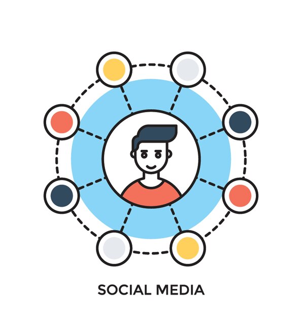 Social media flache vektor icon