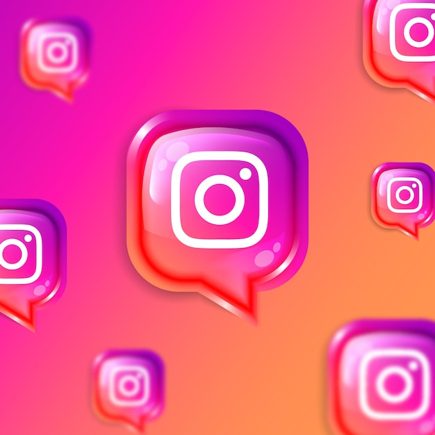 Social Media Floating Instagram Icons Hintergrundbanner