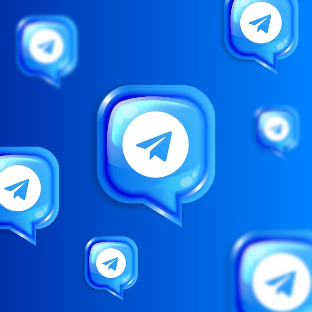 Social Media Floating Telegrammsymbole Hintergrundbanner