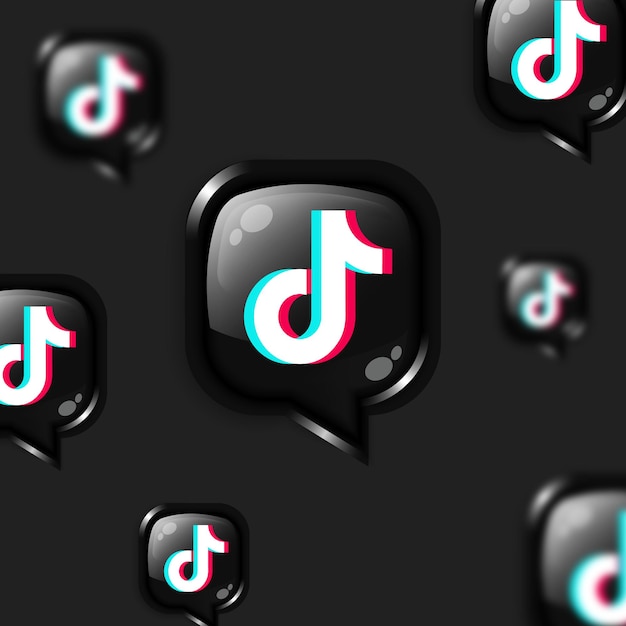 Social media floating tiktok icons hintergrundbanner