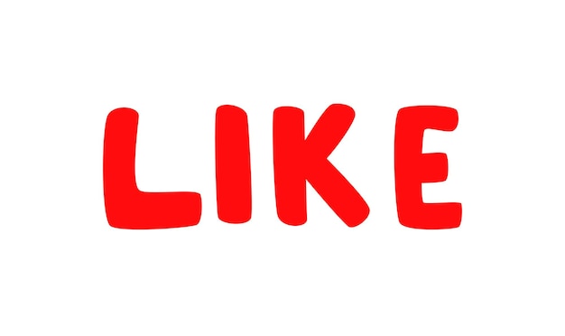 Social-Media-Gefällt mir. Roter Schriftzug „like“ auf weißem Grund.