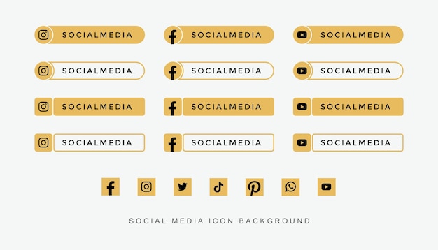 Social media icon set design social media logo png transparentes element symbol transparenter luxus 1