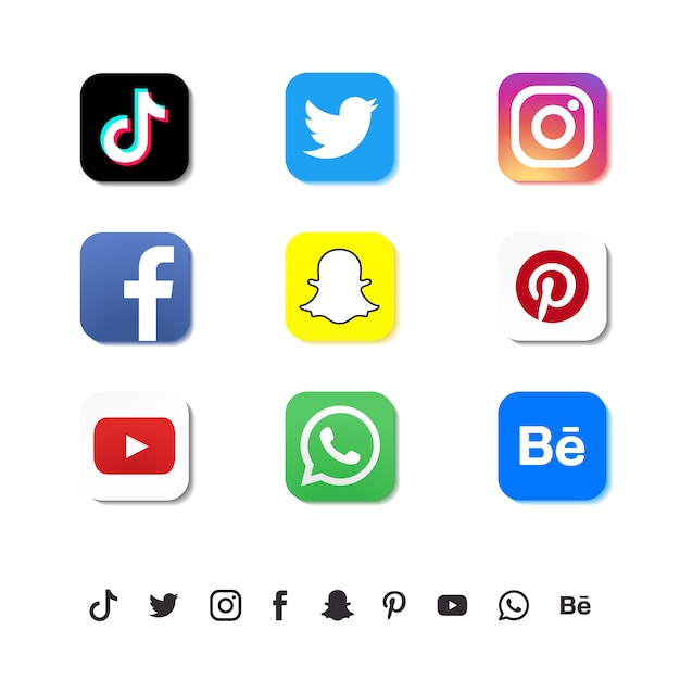 Social media icon set.