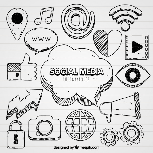 Vektor social media icons für infografiken