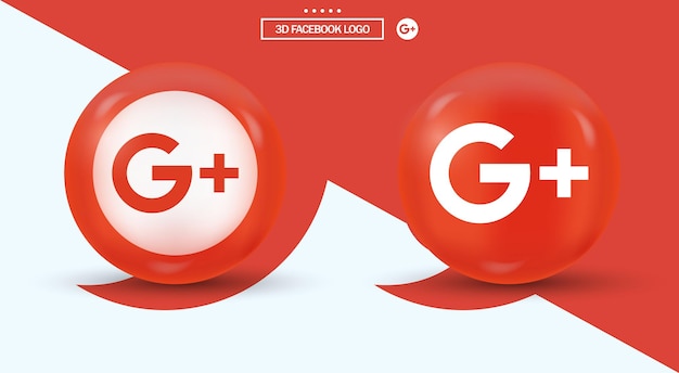 Vektor social media icons - google plus round modern