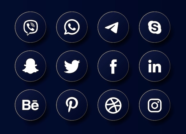 Social Media Icons. Social Media Logo Sammlung.