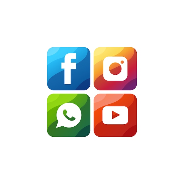 Social Media-Ikonen-Prämie Logo Vector