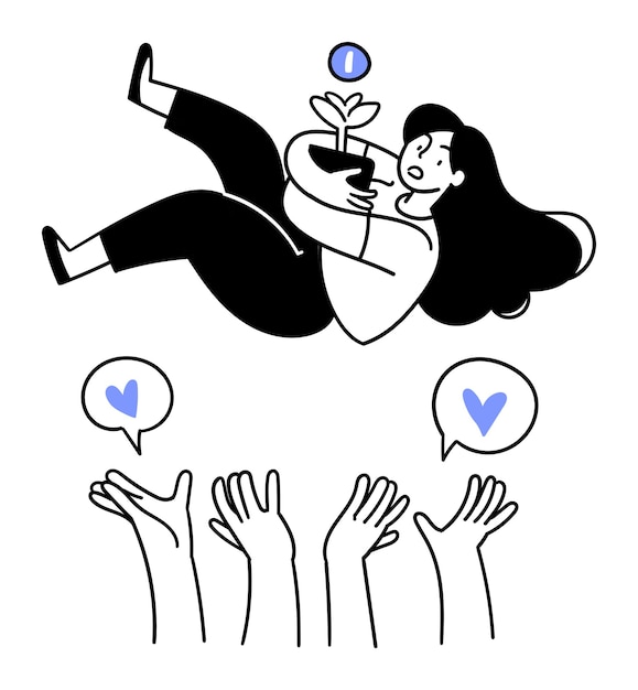 Vektor social-media-influencer-engagement-illustration